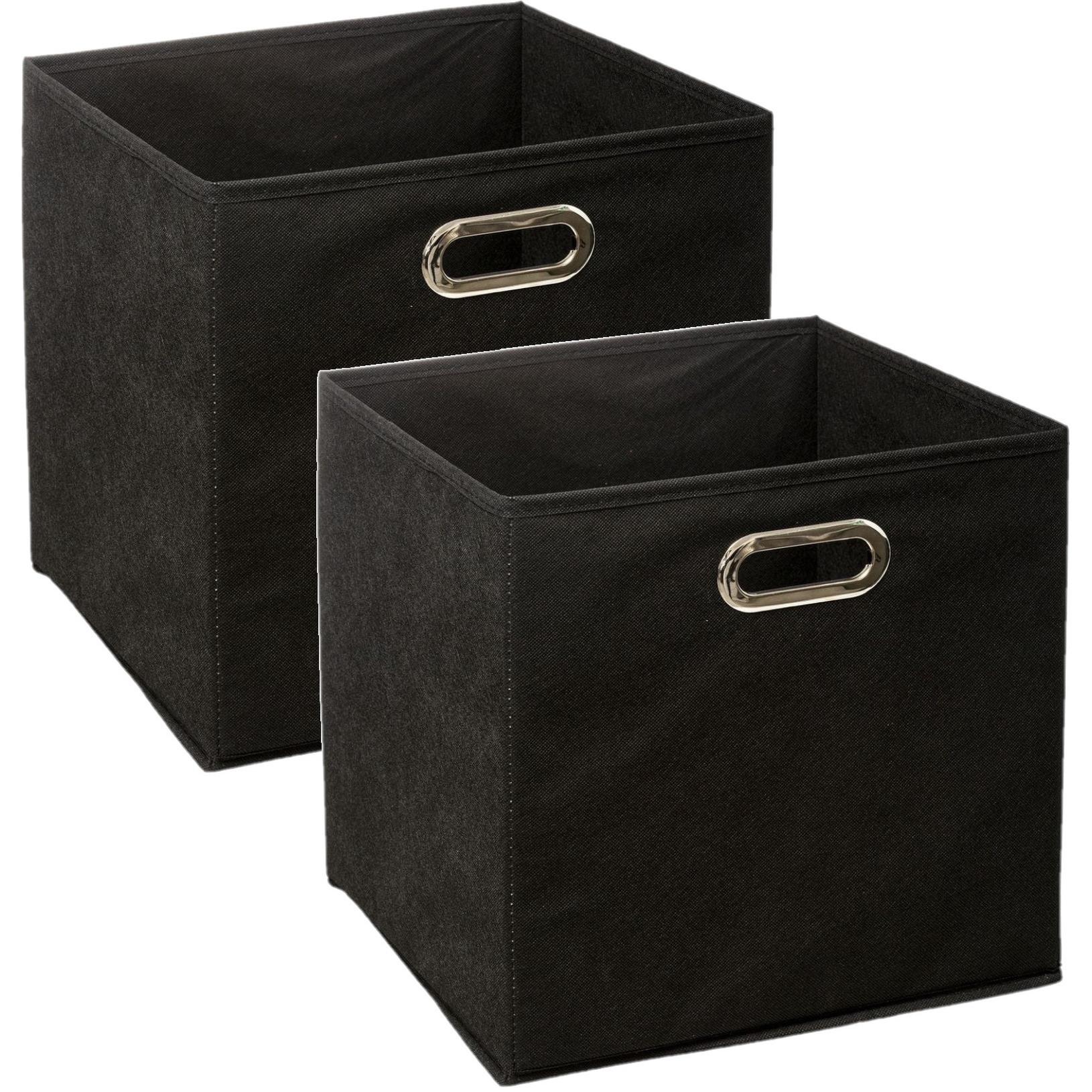 Set van 2x stuks opbergmand-kastmand 29 liter zwart linnen 31 x 31 x 31 cm