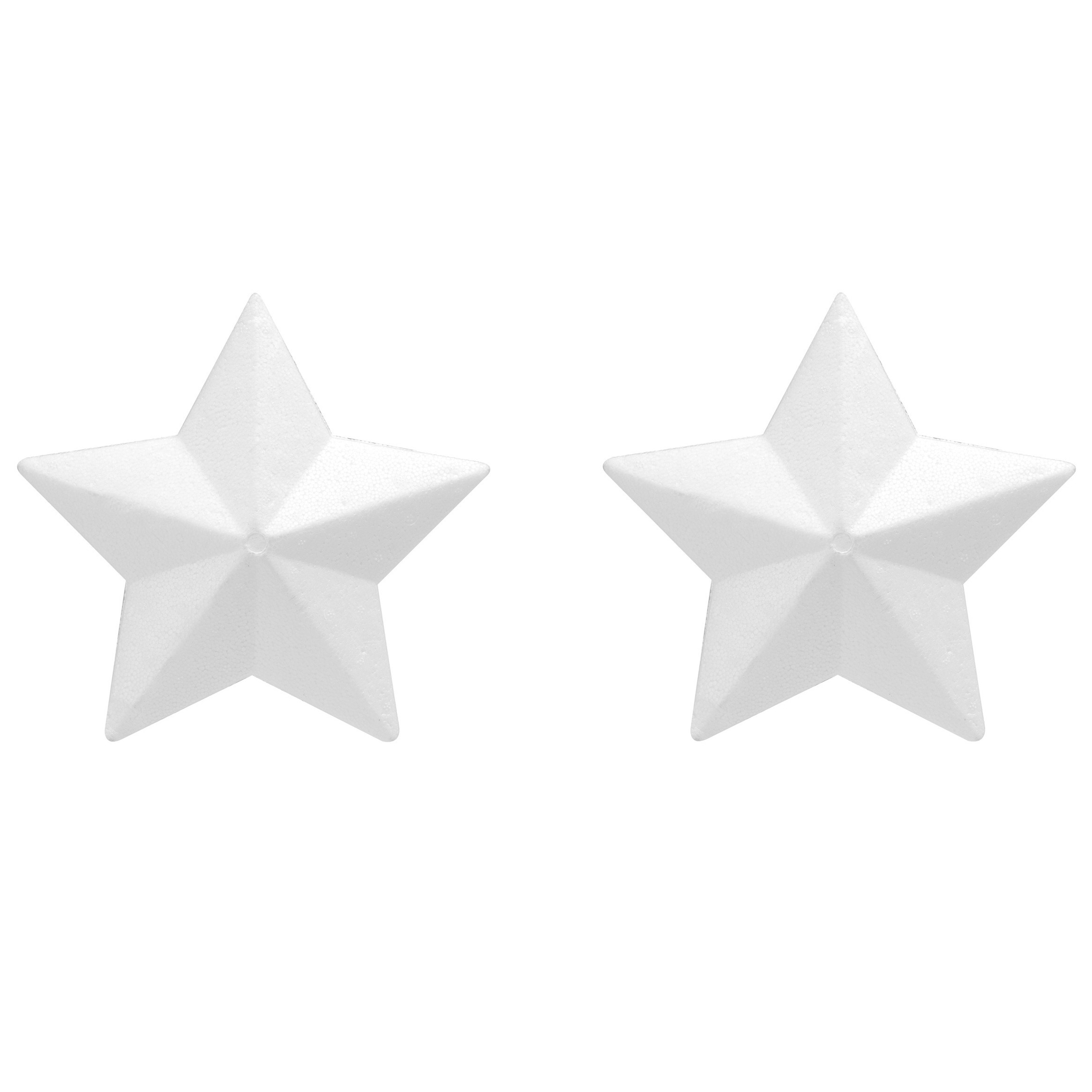 Set van 2x stuks piepschuim hobby knutselen vormen-figuren ster van 25 cm