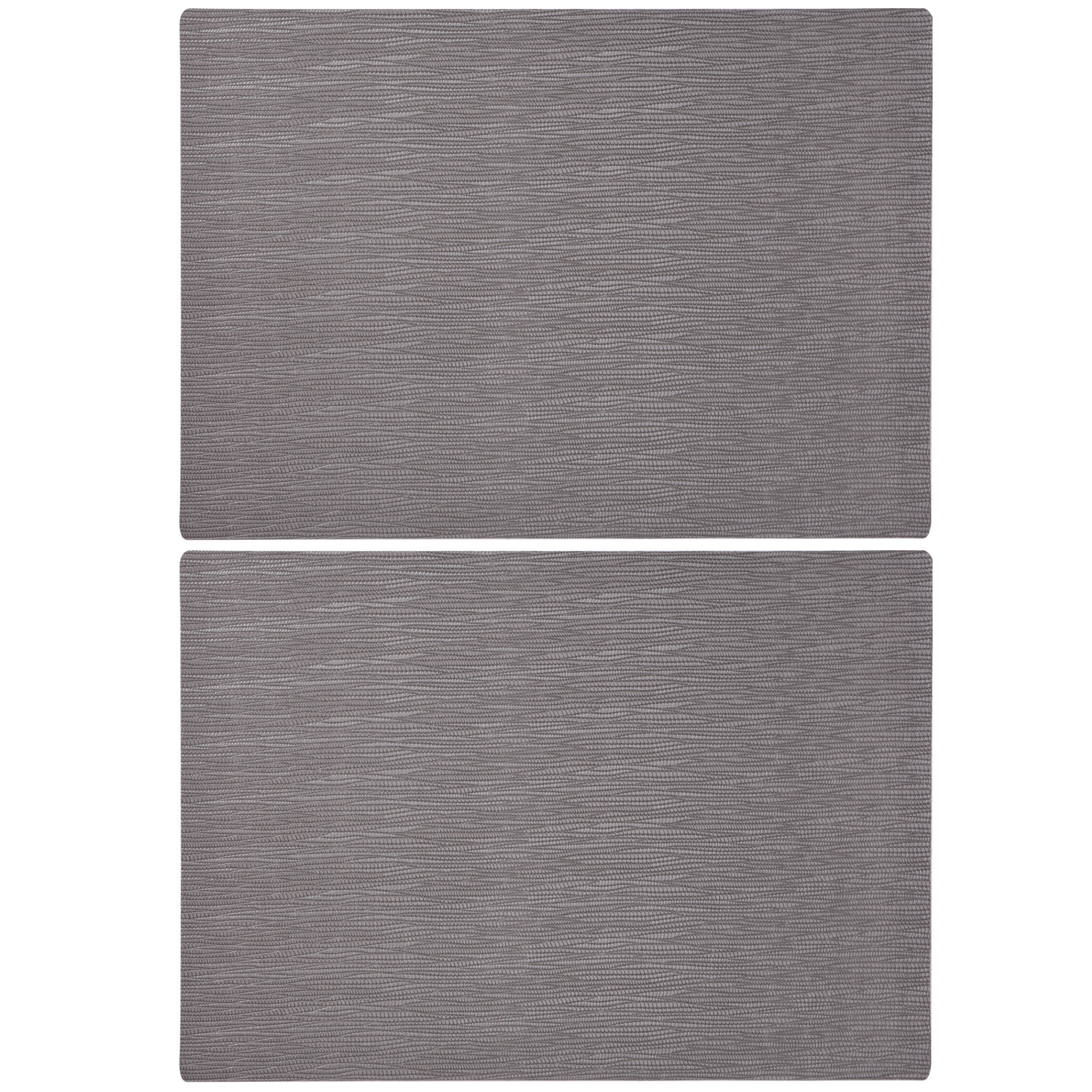 Merkloos Set van 2x stuks rechthoekige placemats grijs 43 x 30 cm leder look -