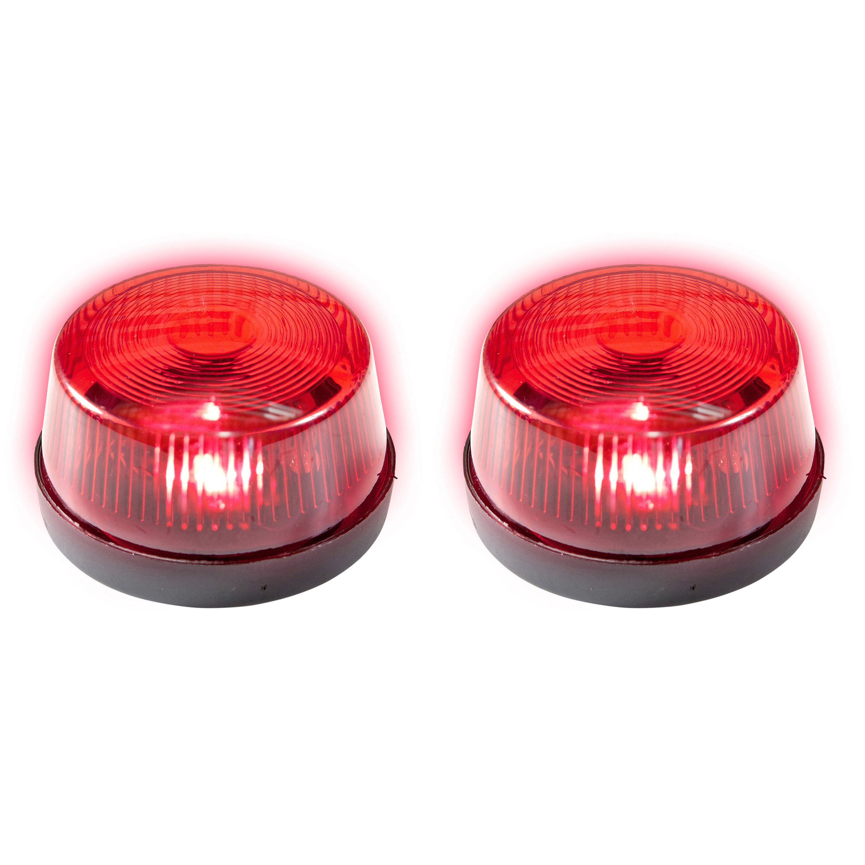 Set van 2x stuks rode politie LED zwaailampen-zwaailichten met sirene 7 cm