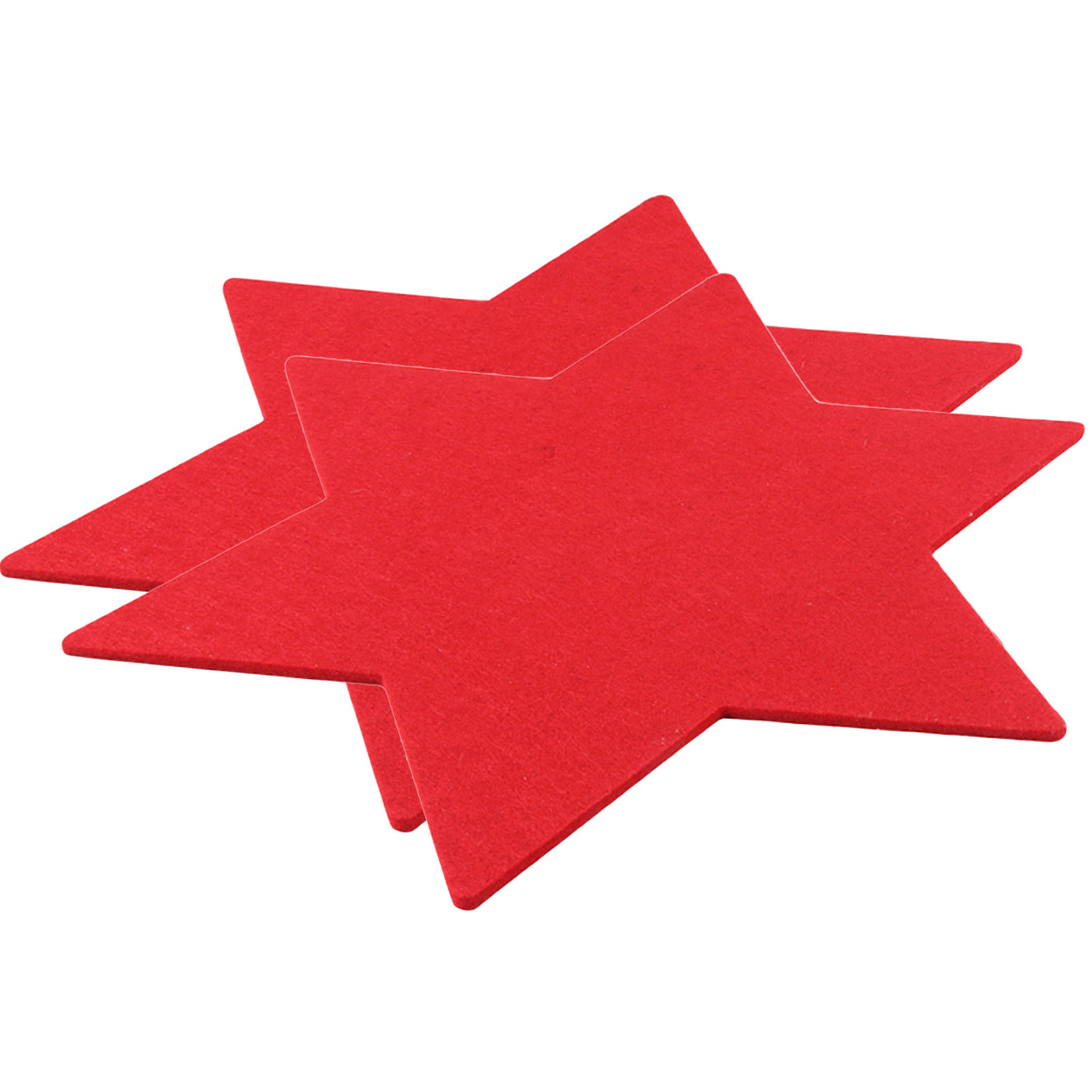 Set van 2x stuks ster vormige placemats rood 25 cm van kunststof