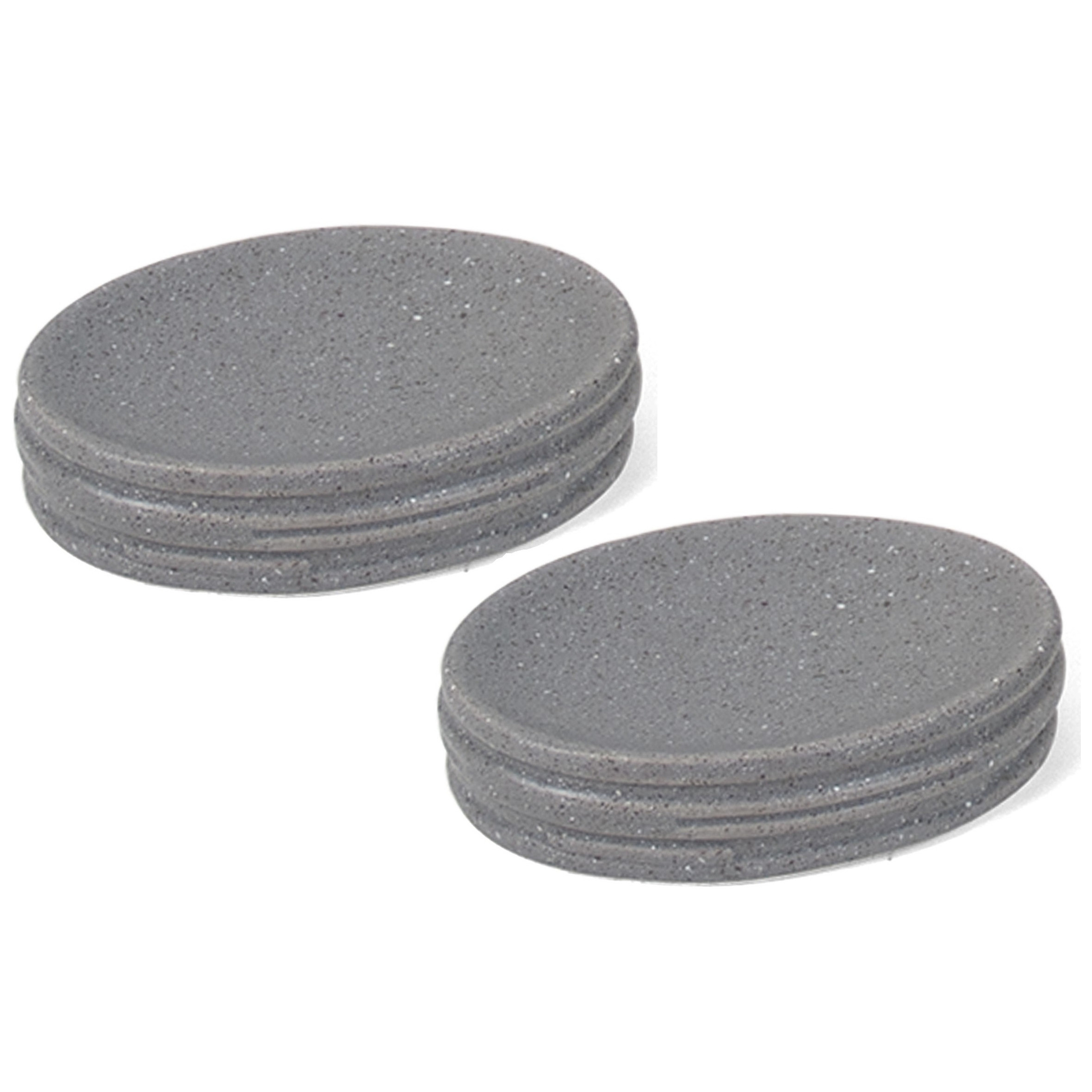 Set van 2x stuks zeephouders-zeepbakjes grijs keramiek 13 cm