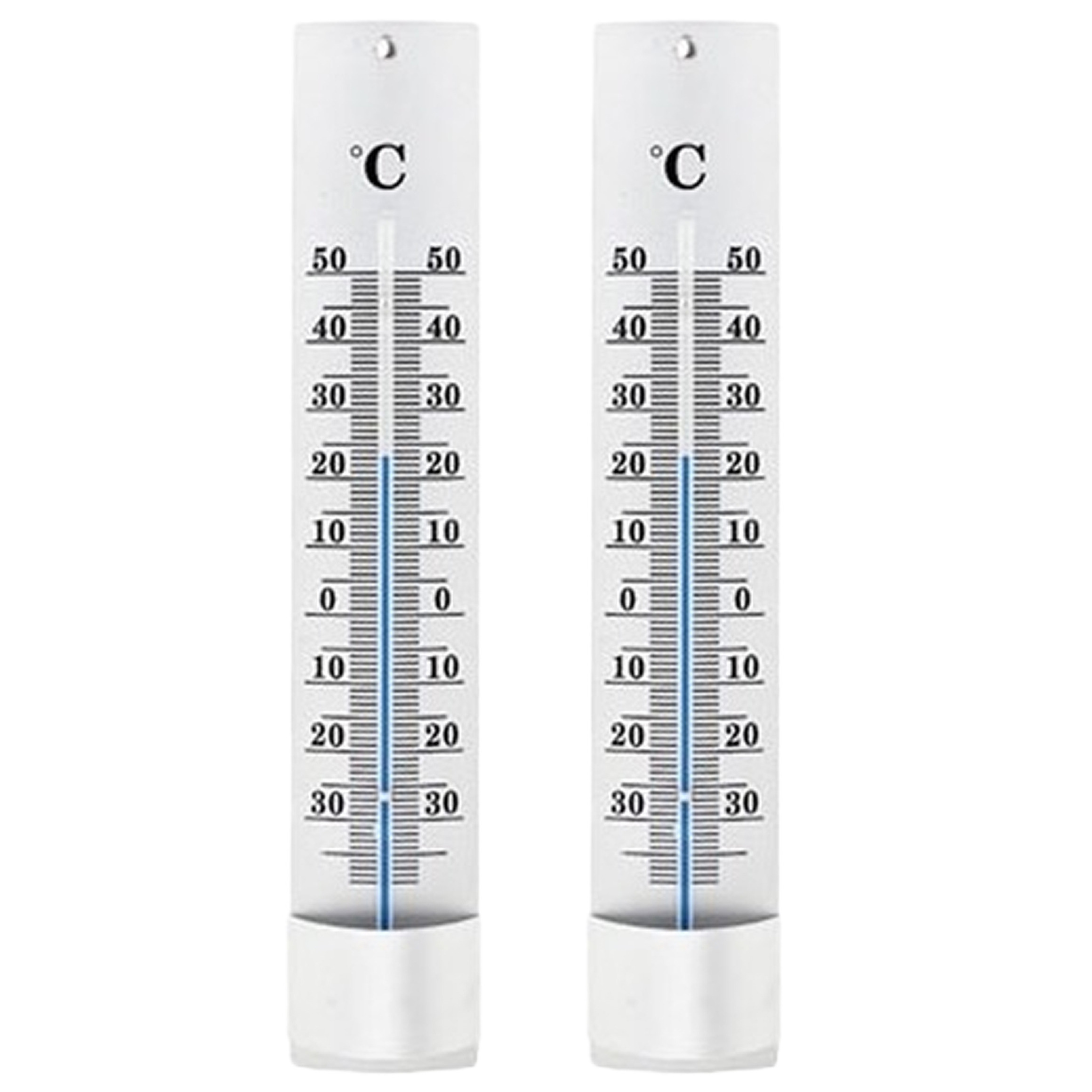 Set van 2x thermometer voor binnen en buiten 21 cm