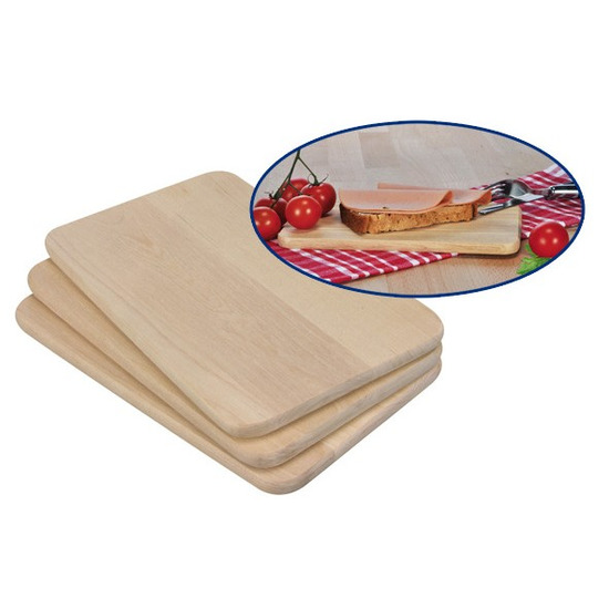 Merkloos Set van 3x houten serveer planken / broodplanken 21,5 cm -