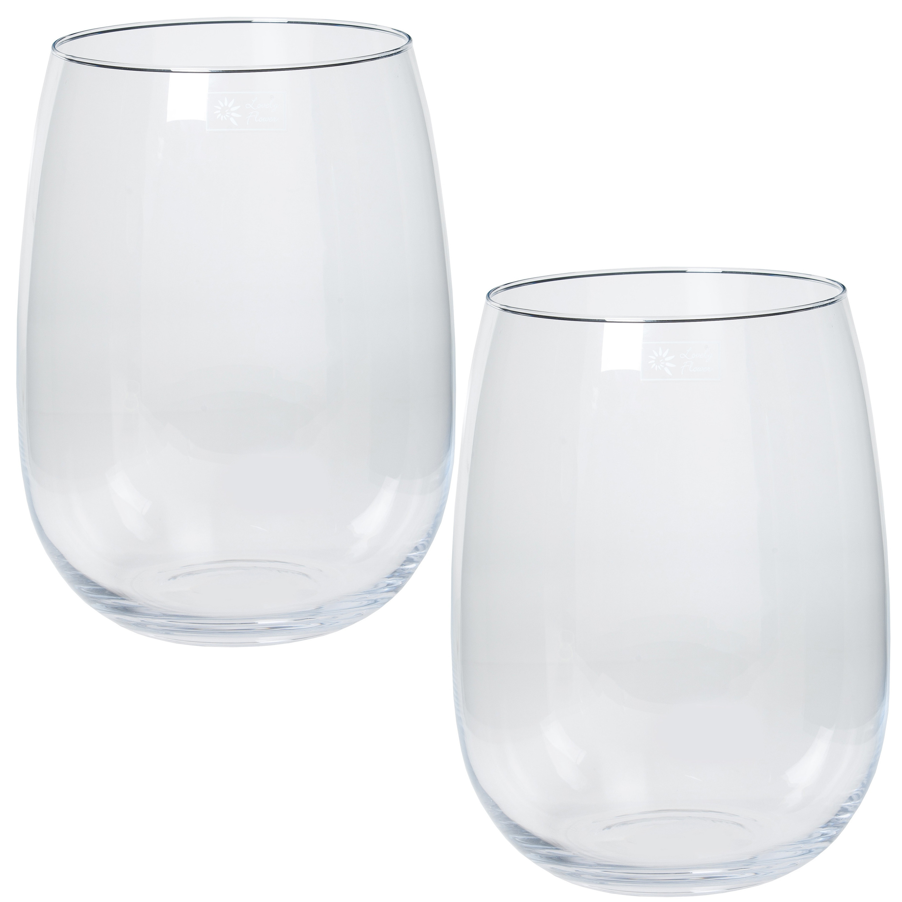 Set van 3x stuks glazen vaas-vazen Julia 10 liter wijd uitlopend 22 x 26 cm