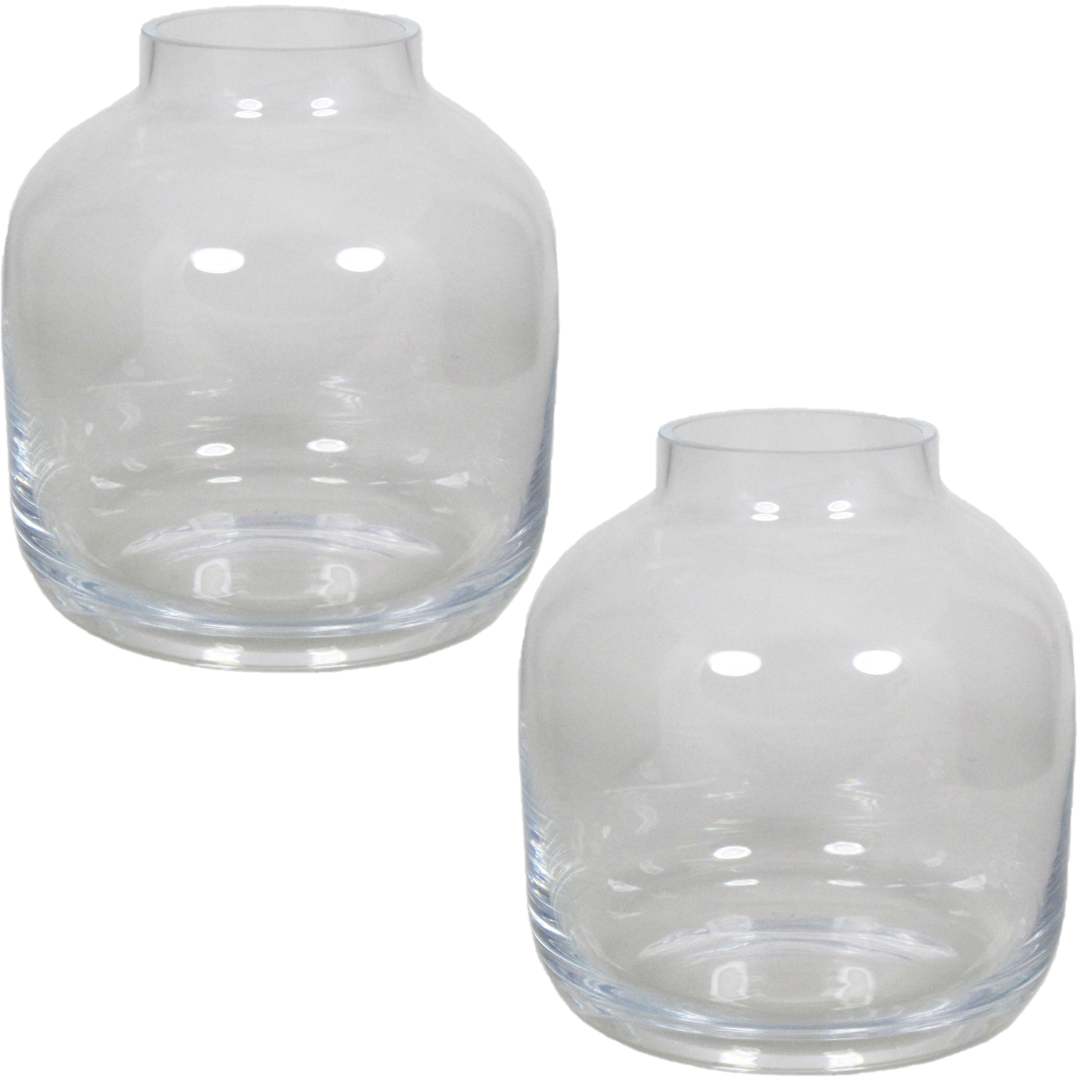 Set van 3x stuks glazen vaas-vazen Mensa 6,5 liter smalle hals 19 x 21 cm