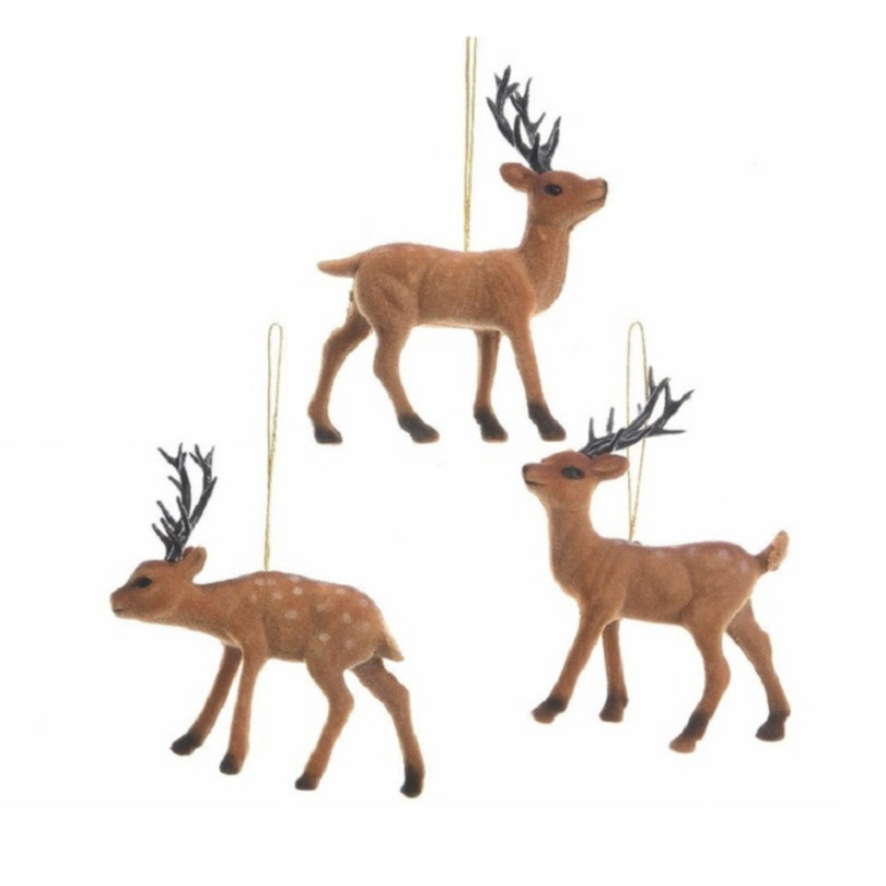Set van 3x stuks kerstboom hangers rendieren/herten 13 cm - Hang ze in de boom