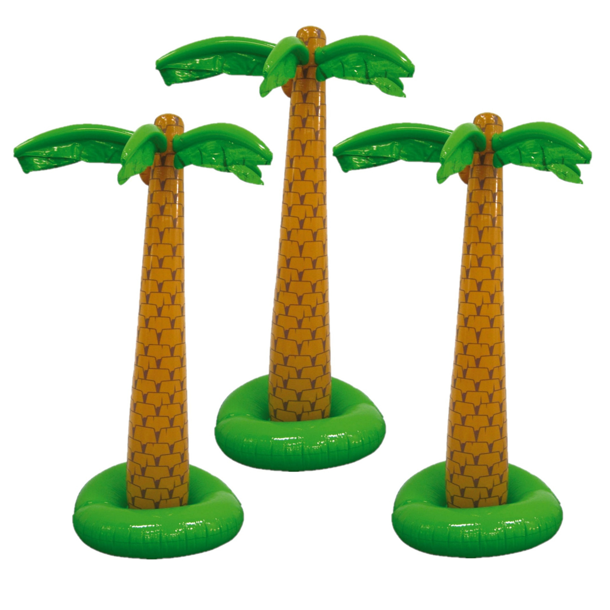 Set van 3x stuks tropische Hawaii party palmboom-bomen opblaasbaar van 180 cm