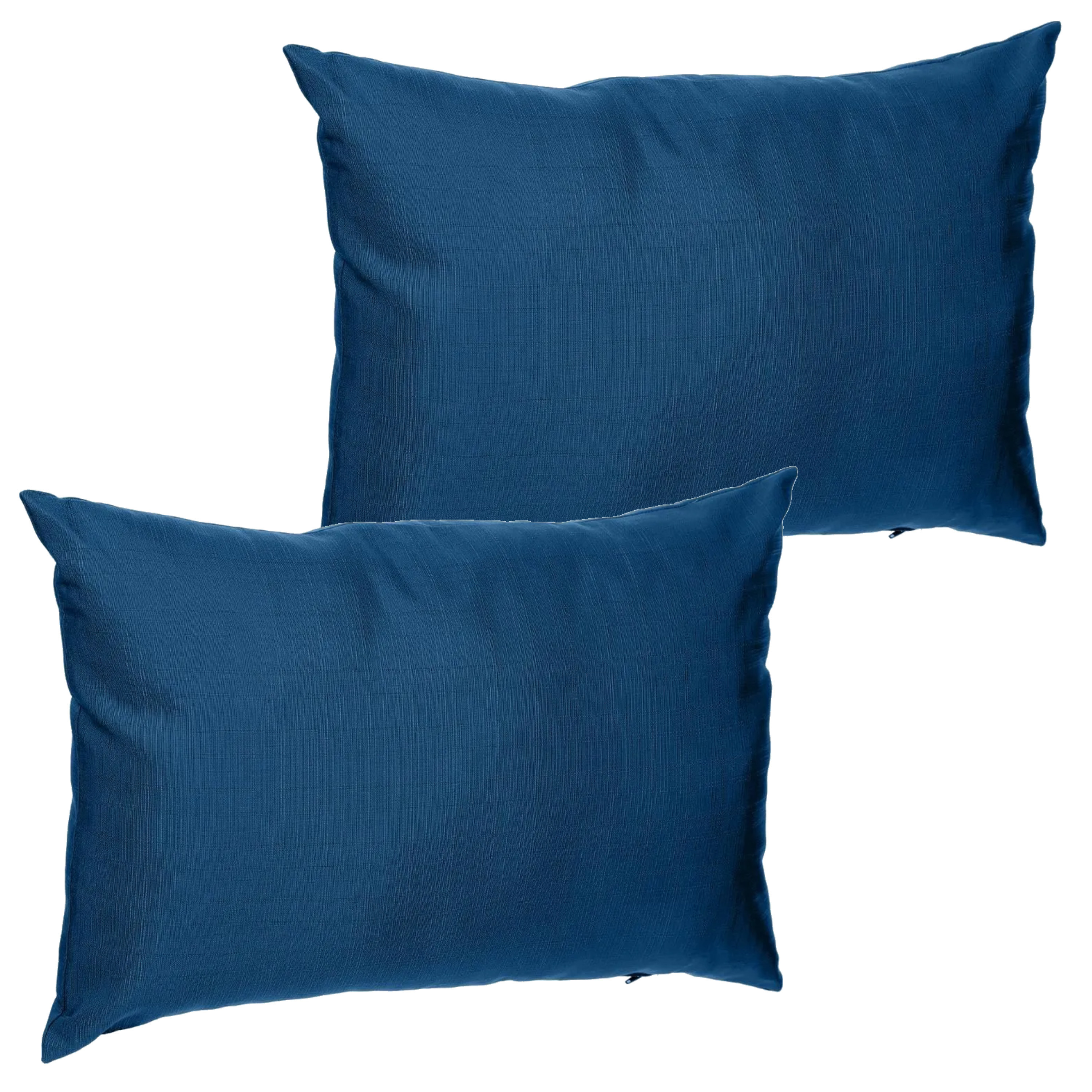 Set van 4x stuks bank-sier-tuin kussens voor binnen en buiten in de kleur indigo blauw 30 x 50 x 10