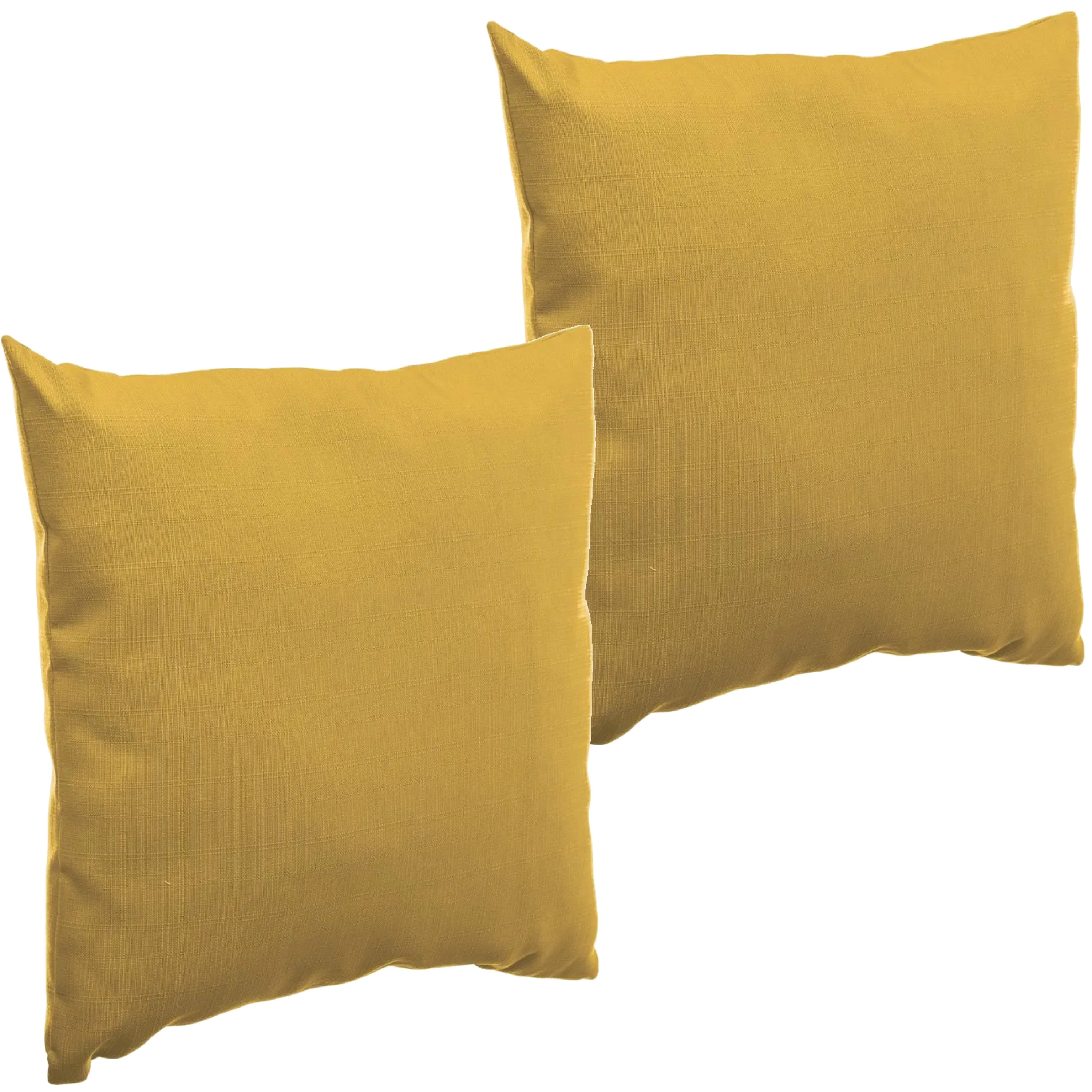 Set van 4x stuks bank-sier-tuin kussens voor binnen en buiten in de kleur mosterd geel 40 x 40 x 10