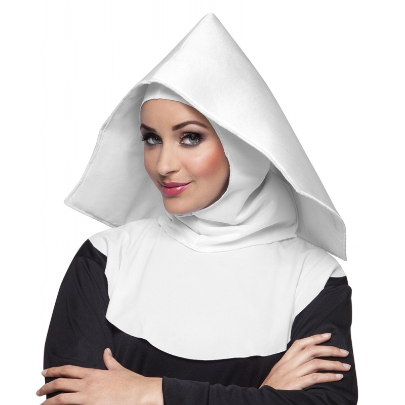 Set van 4x stuks nonnen verkleed hoofdkapjes Moeder Overste
