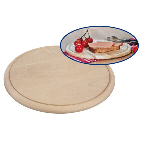 Set van 4x stuks ronde houten ham plankjes-broodplank-serveer plank 28 cm
