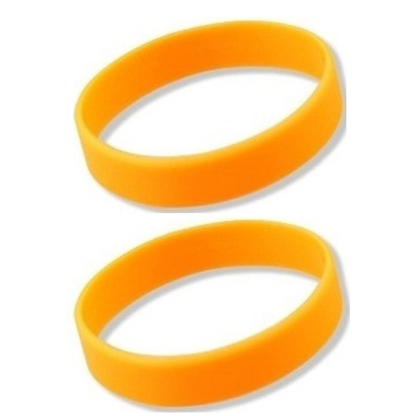 Set van 4x stuks siliconen armbandje neon oranje