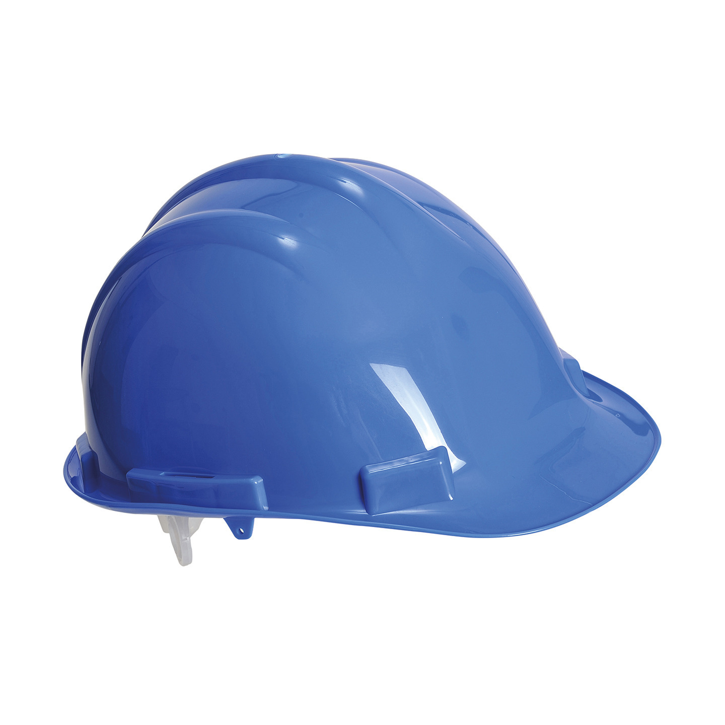 Set van 4x stuks veiligheidshelmen-bouwhelmen hoofdbescherming blauw verstelbaar 55-62 cm