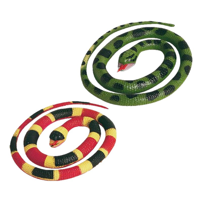 Setje van 2x rubberen nep-namaak slangen van 65 cm