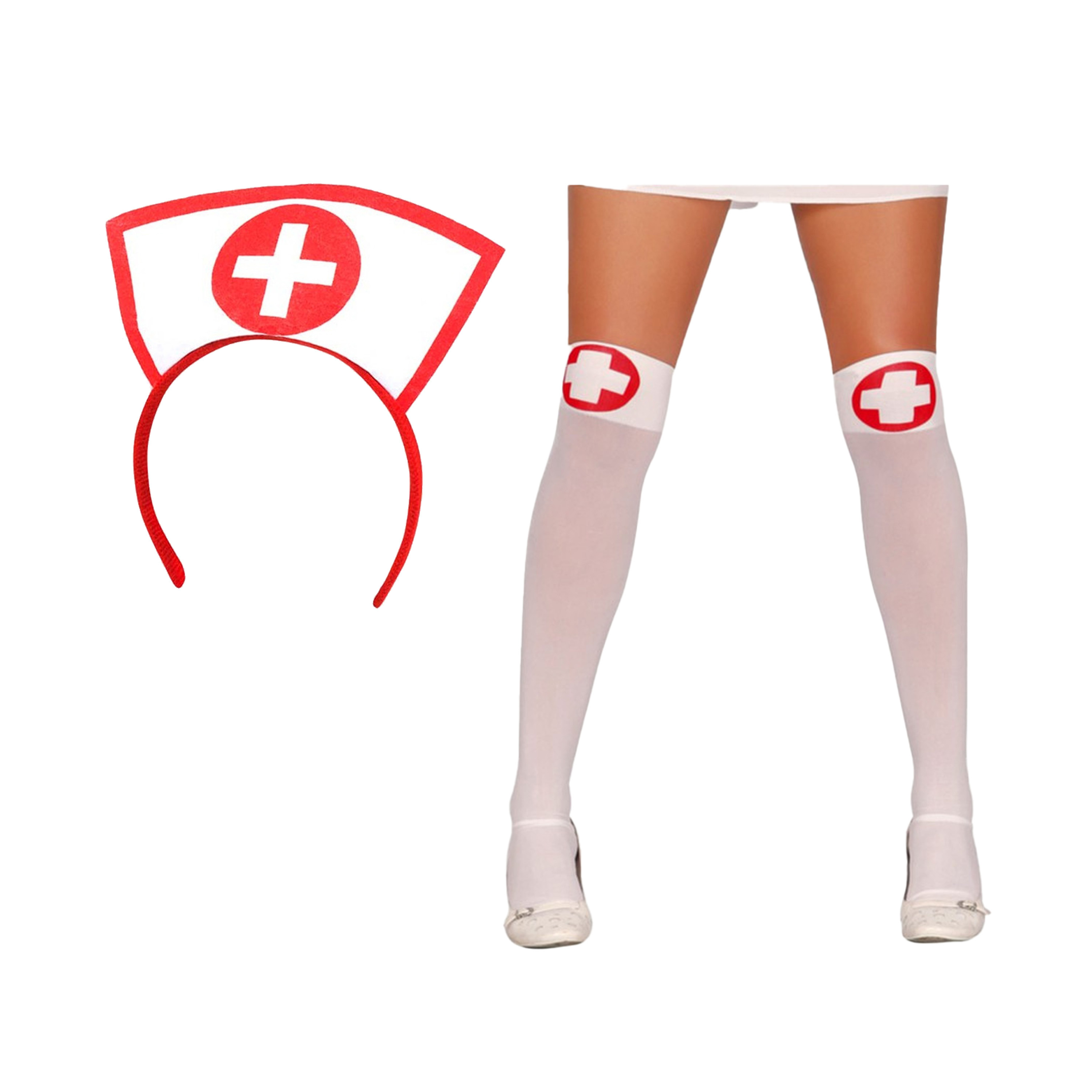 Sexy zuster-verpleegster verkleed set 2-delig carnaval accessoires