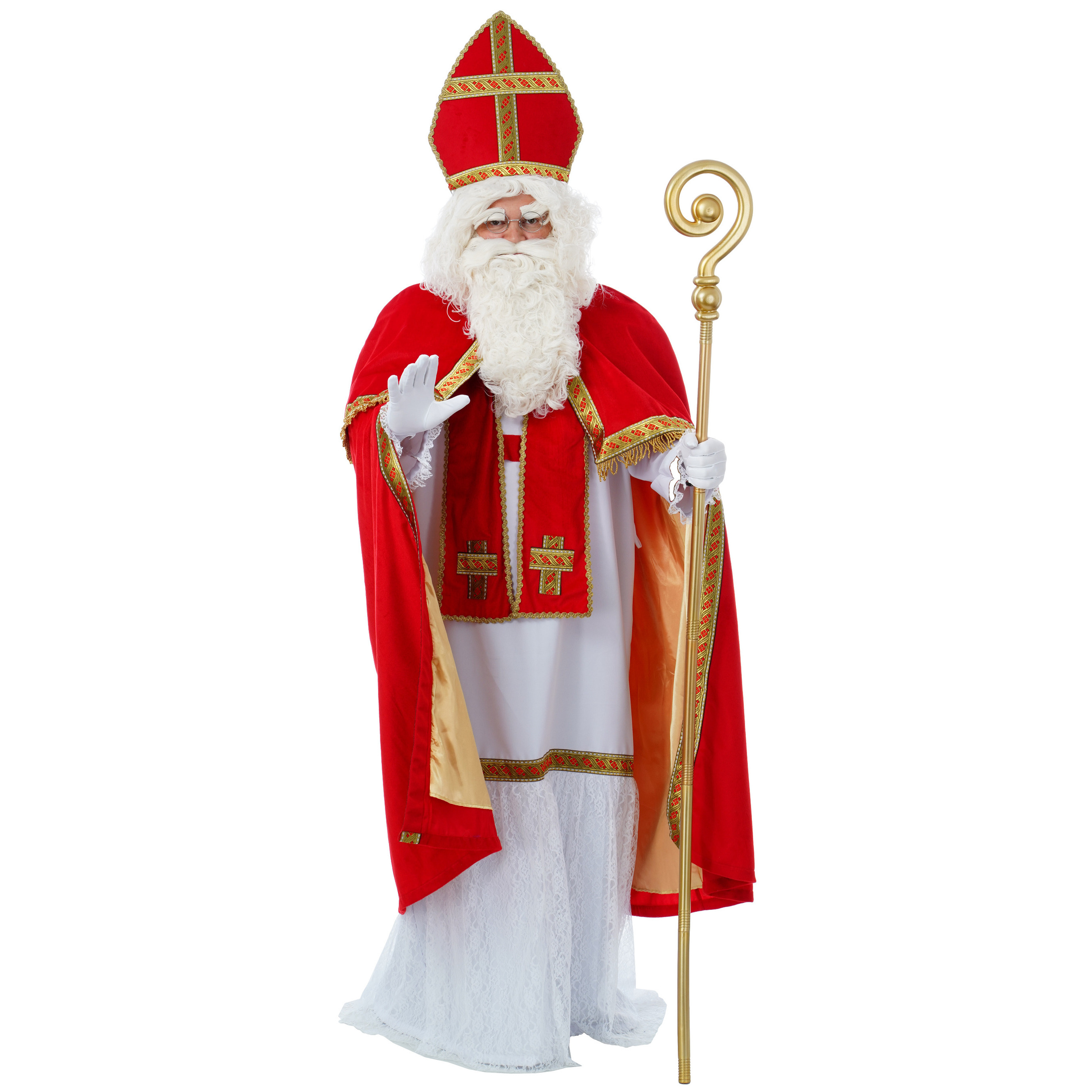 Sinterklaas kostuum 5-delig - polyesterfluweel - one size - voor volwassenen