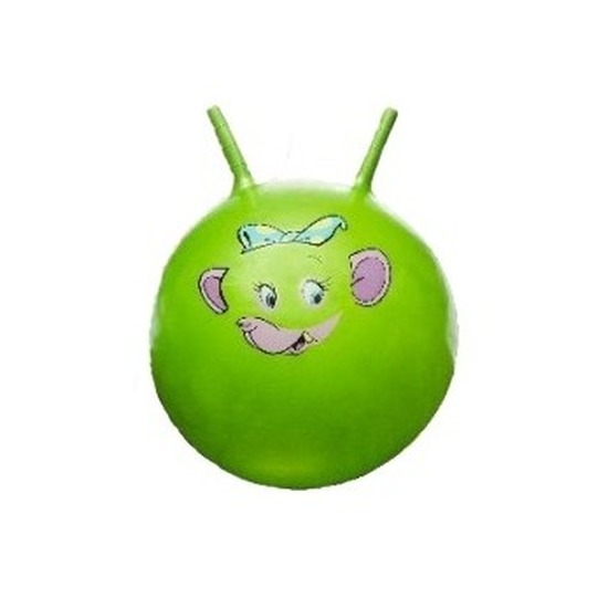 Skippybal met dieren gezicht groen 46 cm