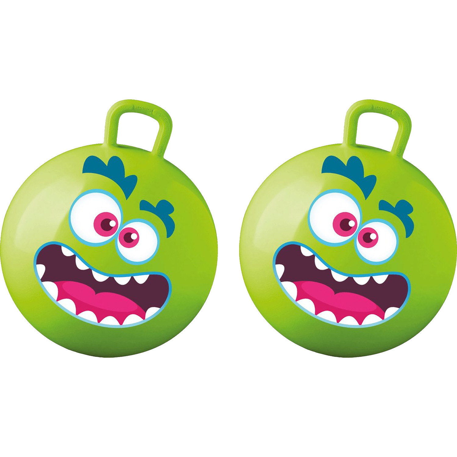 Skippybal met smiley 2x groen 50 cm buitenspeelgoed voor kinderen