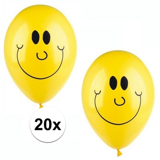 Smiley ballonnen 20 stuks -