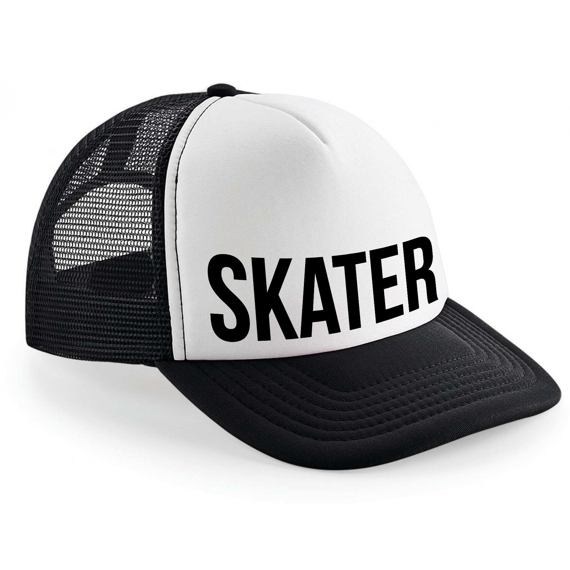 Snapback-cap skater zwart-wit dames-heren skate petjes
