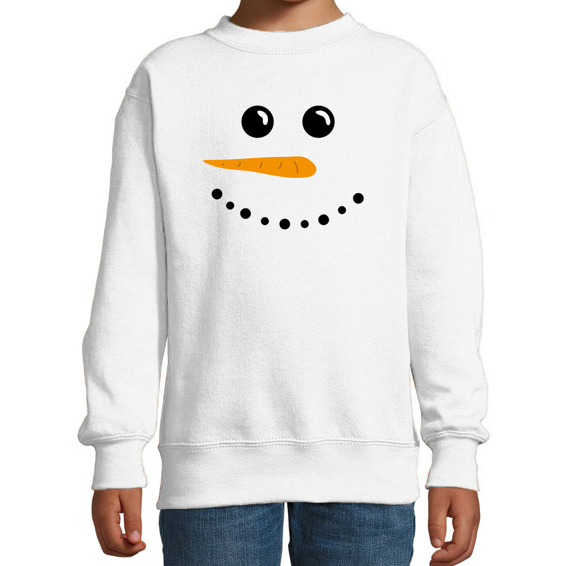 Sneeuwpop foute Kerstsweater-Kersttrui wit voor kinderen