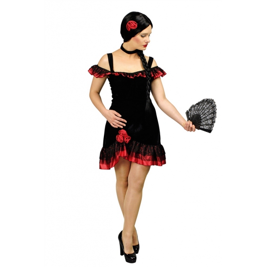 Spaanse flamenco jurk incl. accessoires