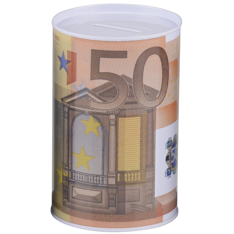 Merkloos Spaarpot 50 euro biljet 8 x 13 cm -