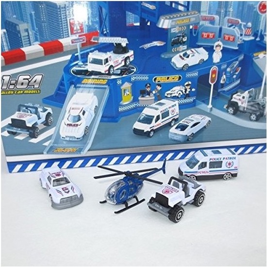Speelgarage met politie autos