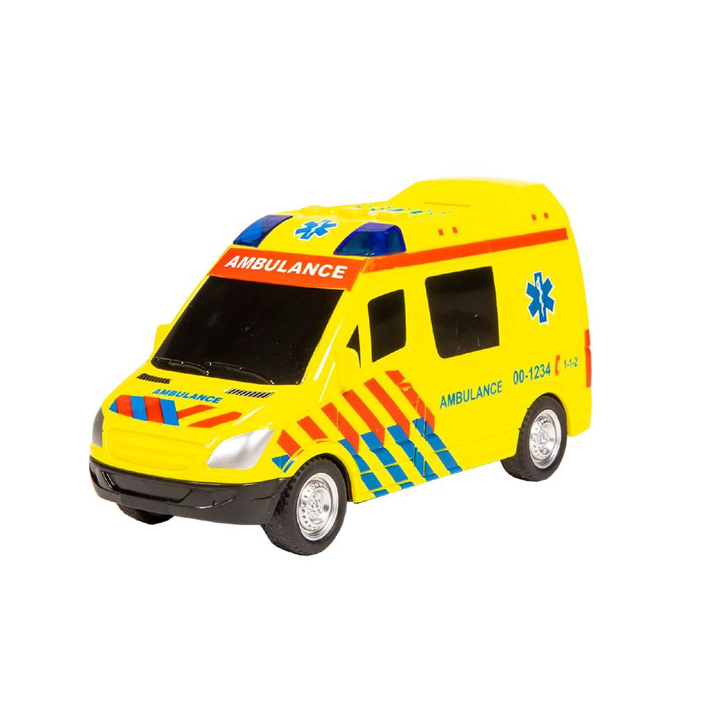 Speelgoed ambulance 18 cm met licht en geluid