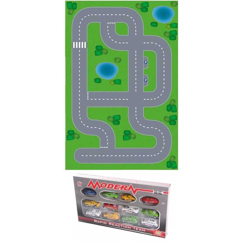 Speelgoed autowegen stratenplan dorp XL auto set 12 stuks