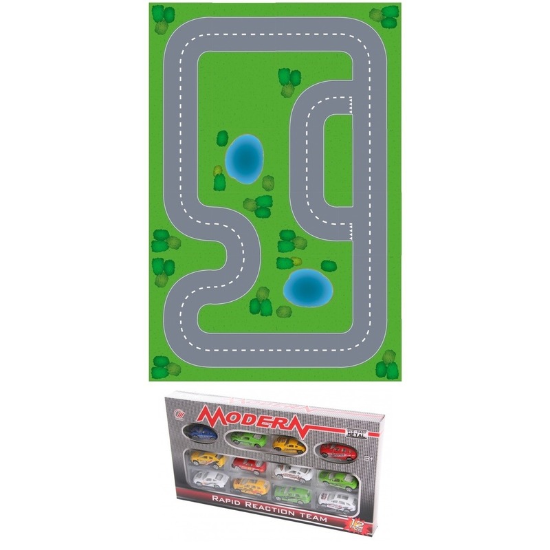 Speelgoed autowegen stratenplan racecircuit auto set 12 stuks