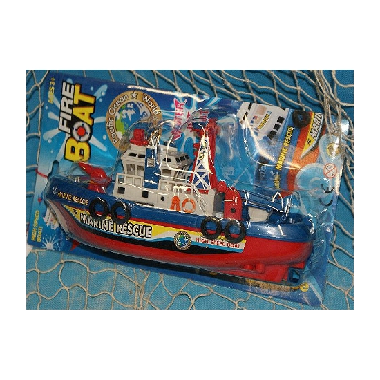 Speelgoed brandweer boot plastic