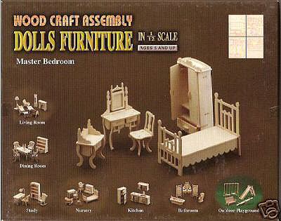 Speelgoed poppenhuis slaapkamer meubels bouwpakket