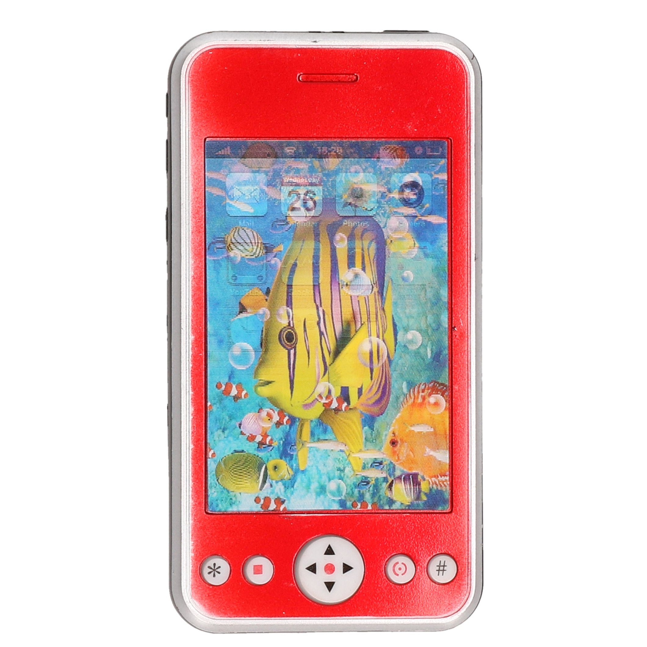 Speelgoed smartphone/mobiele telefoon rood met licht en geluid 11 cm -