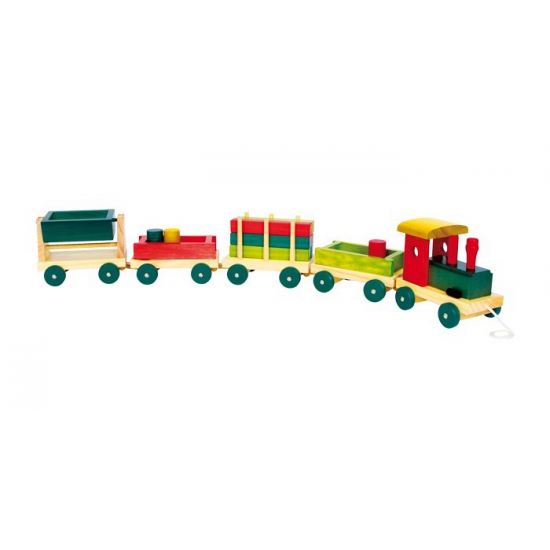 Speelgoed transport trein van hout -