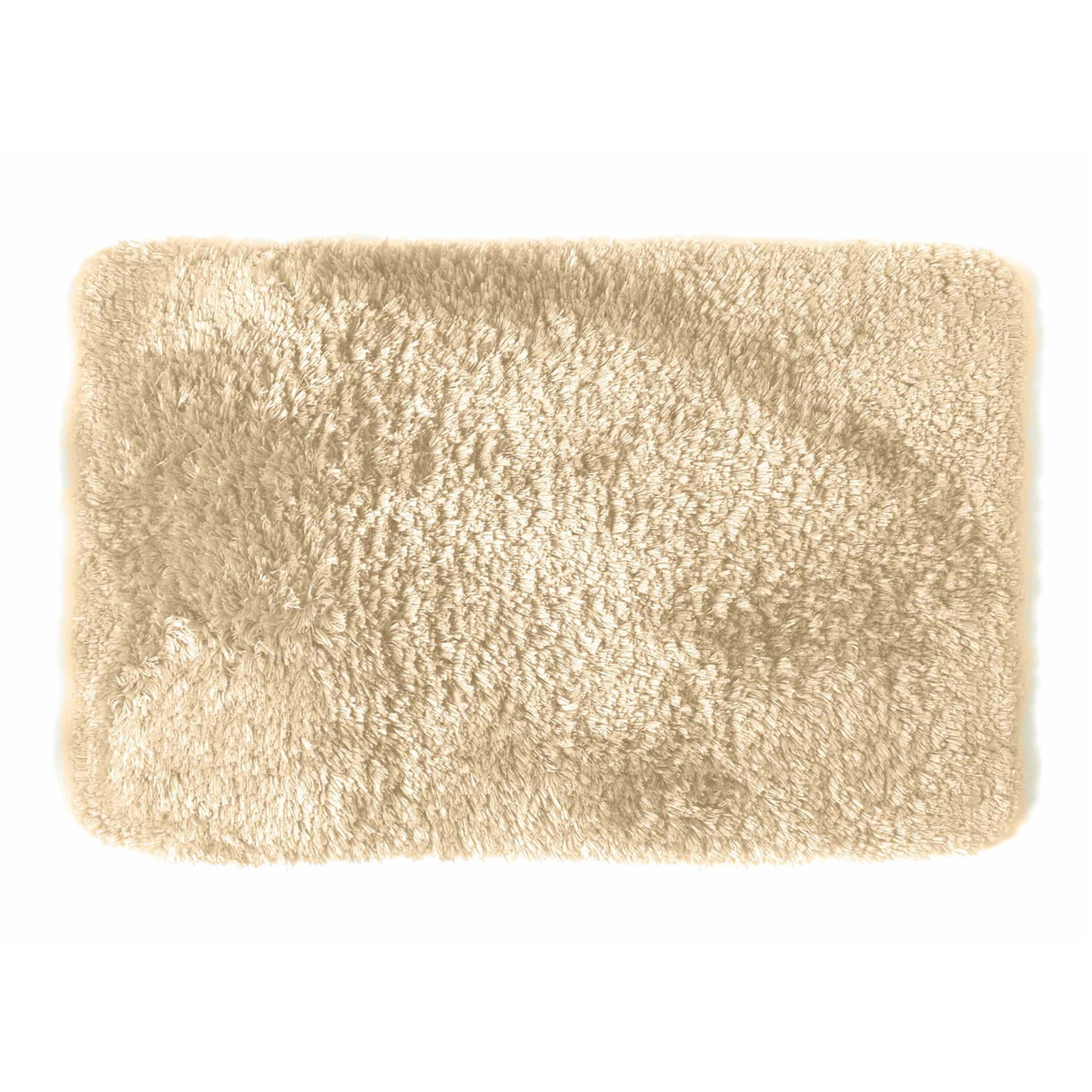 Spirella badkamer vloer kleedje-badmat tapijt hoogpolig en luxe uitvoering beige 40 x 60