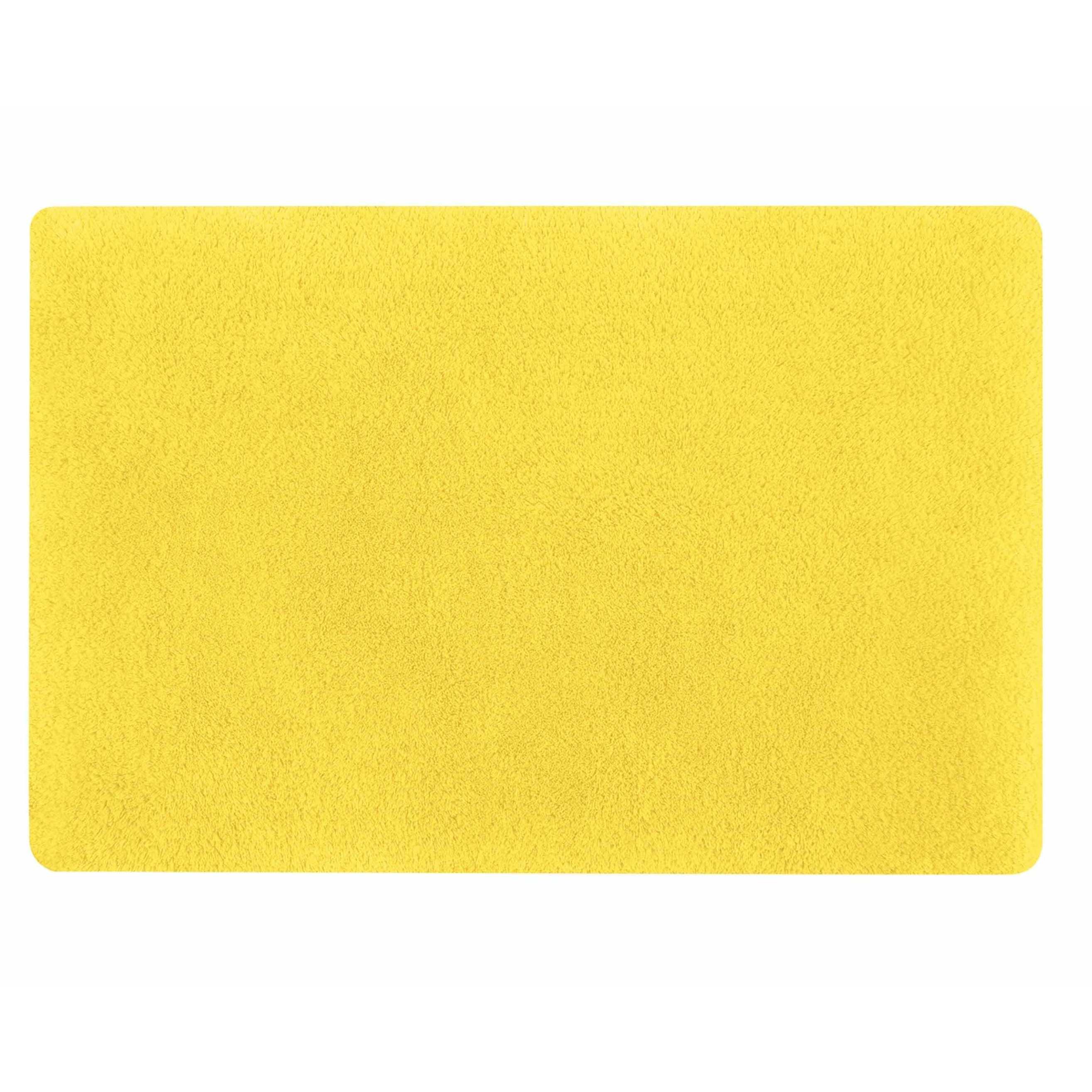 Spirella badkamer vloer kleedje-badmat tapijt hoogpolig en luxe uitvoering geel 50 x 80