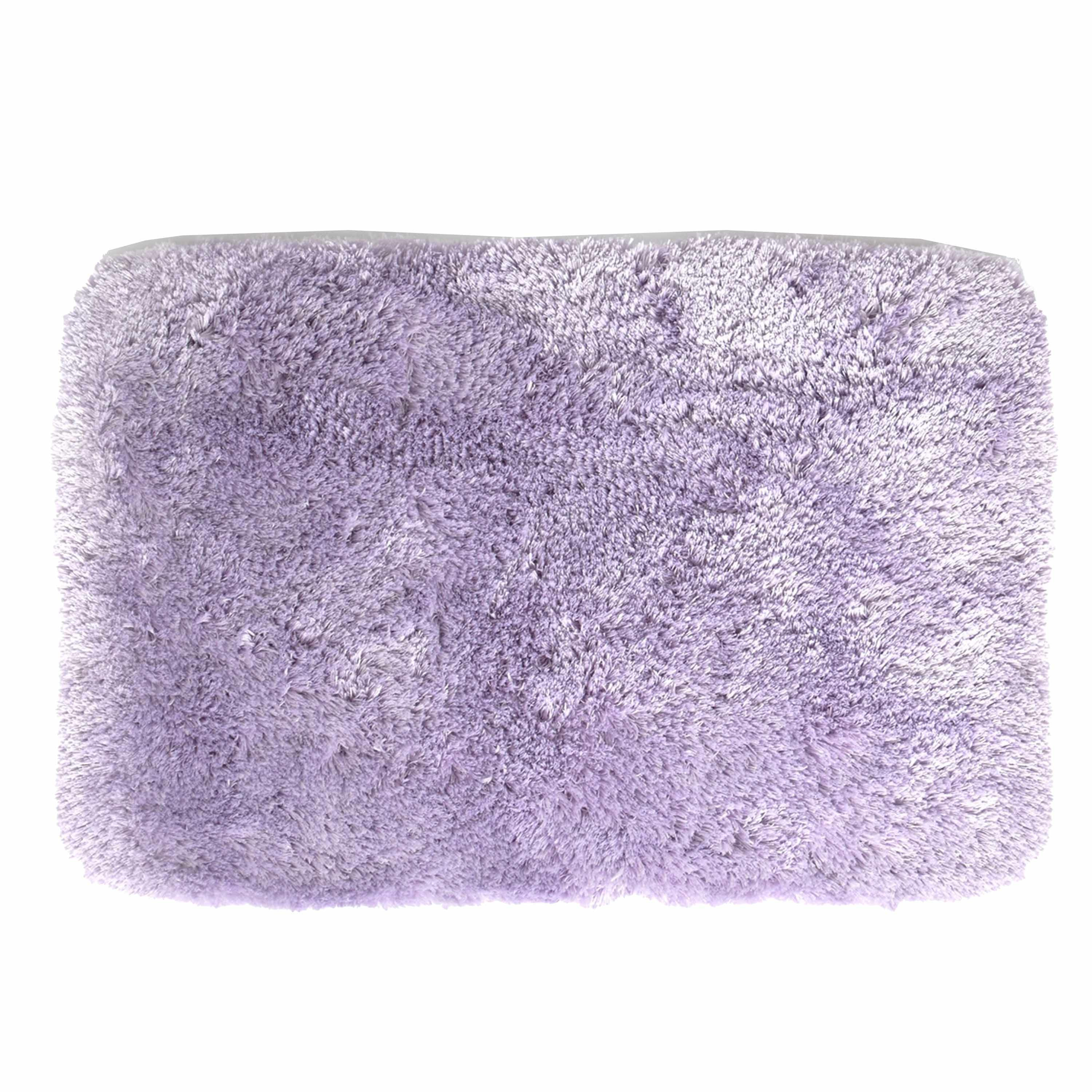 Spirella badkamer vloer kleedje-badmat tapijt hoogpolig en luxe uitvoering lila paars 40 x 60