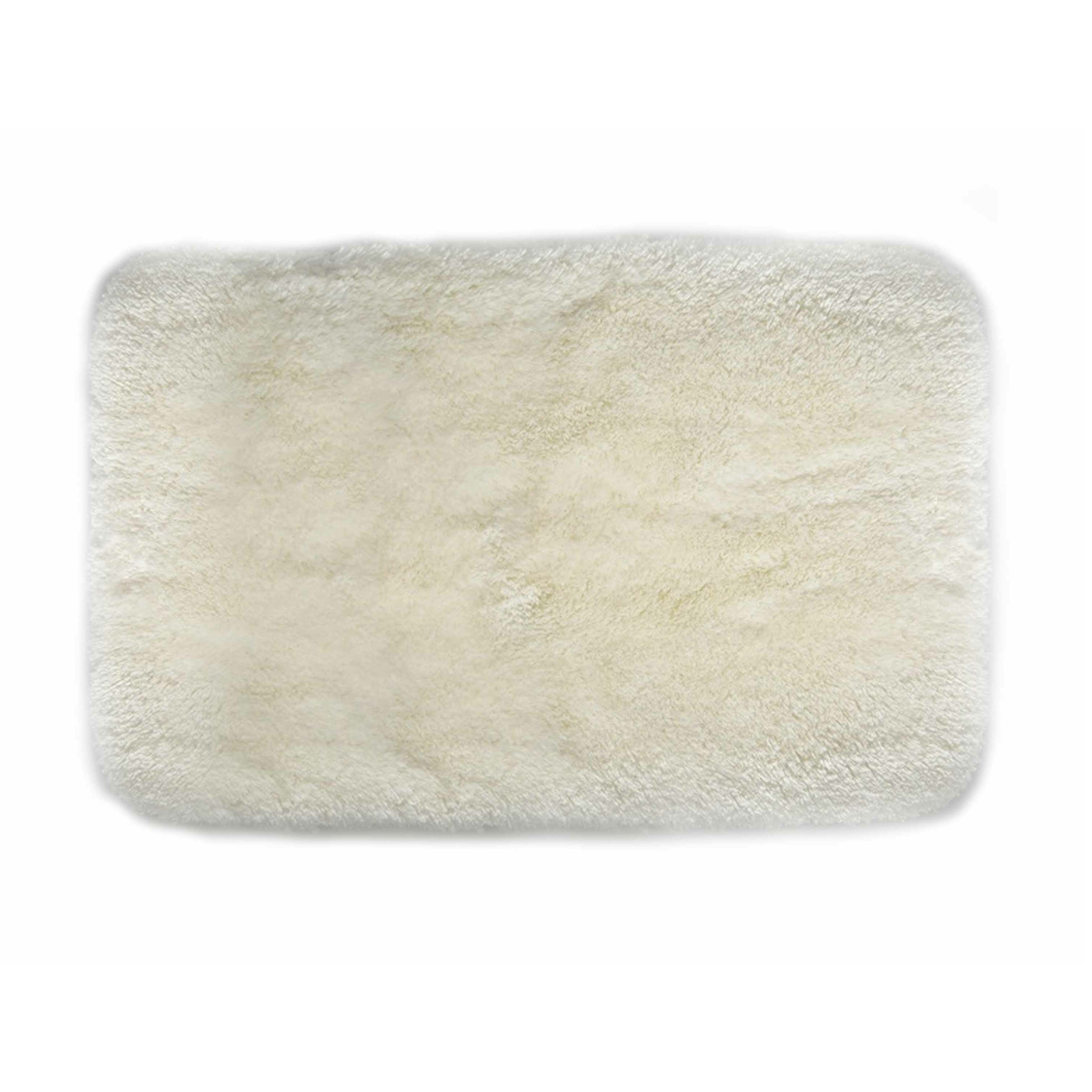 Spirella badkamer vloer kleedje-badmat tapijt hoogpolig en luxe uitvoering wit 40 x 60 cm