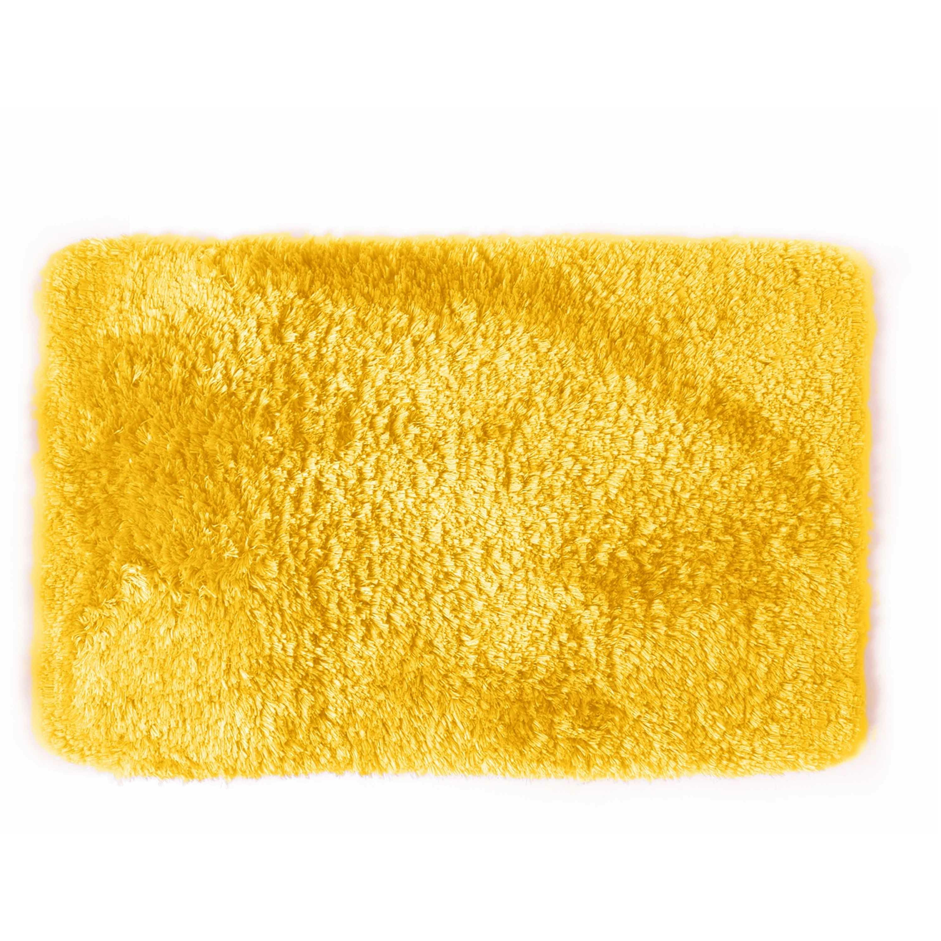 Spirella badkamer vloer kleedje-badmat tapijt hoogpolig luxe uitvoering geel 40 x 60 cm