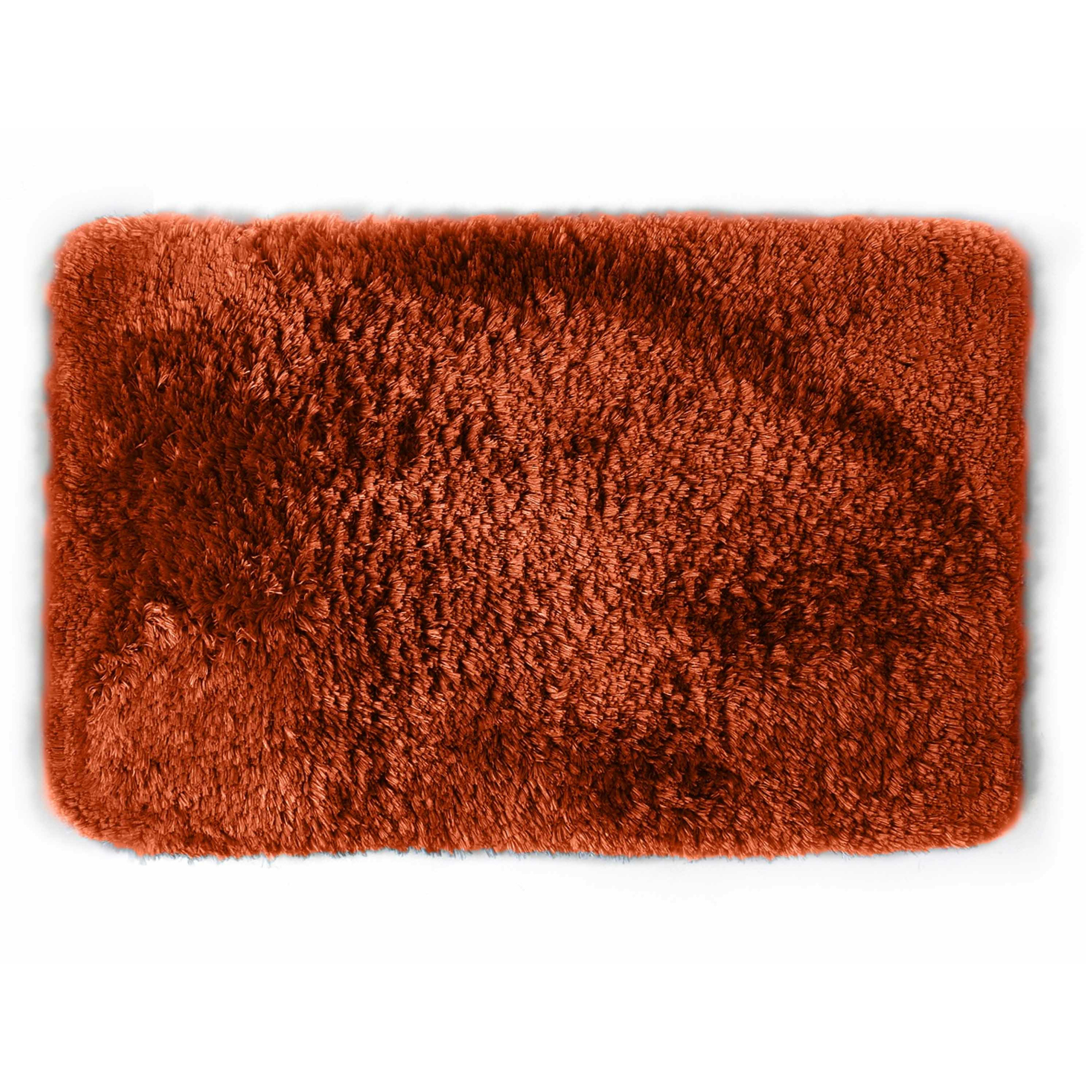 Spirella badkamer vloer kleedje-badmat tapijt hoogpolig luxe uitvoering terracotta 40 x 60 cm