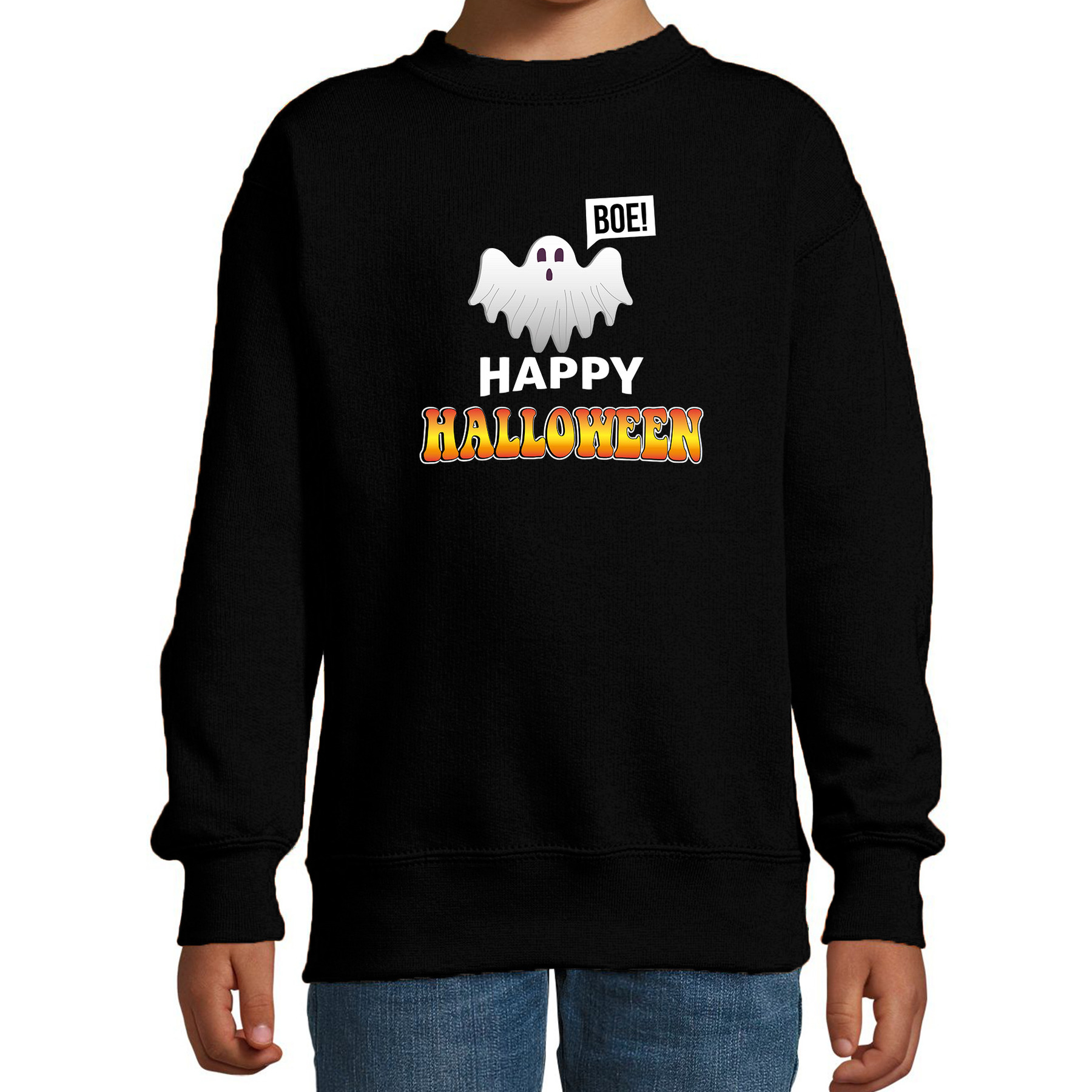 Spook / happy halloween verkleed sweater zwart voor kinderen