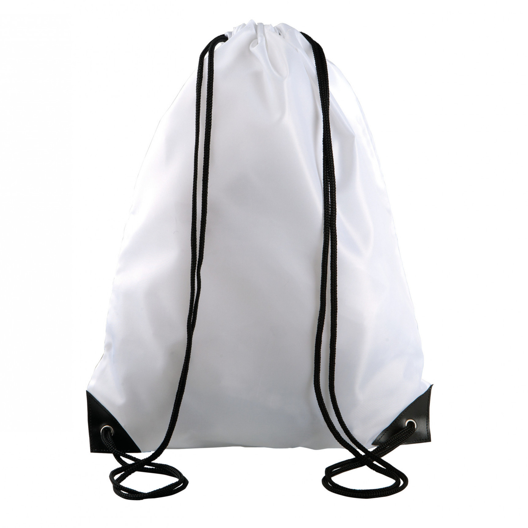 Sport gymtas-draagtas wit met rijgkoord 34 x 44 cm van polyester