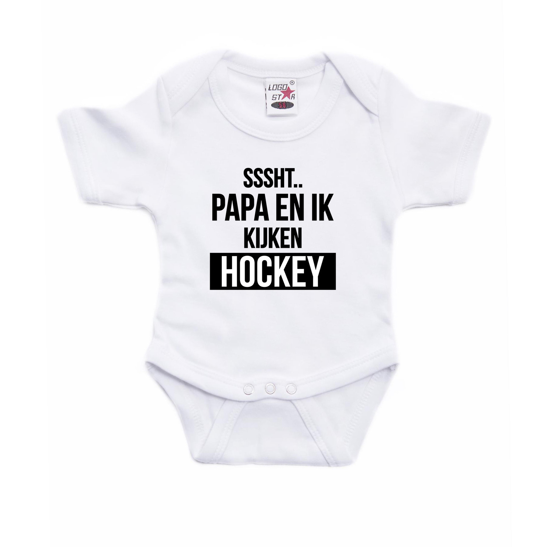 Sssht kijken hockey verkleed-cadeau baby rompertje wit jongens-meisjes EK-WK supporter
