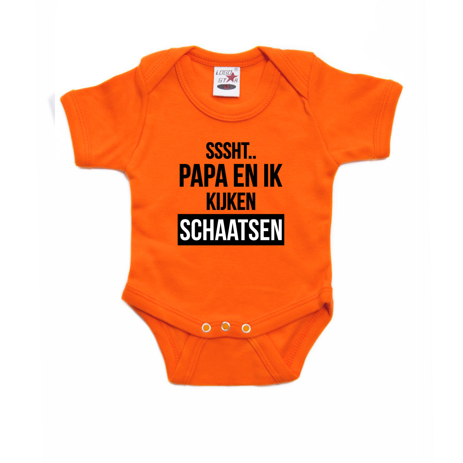 Sssht kijken schaatsen baby rompertje oranje Holland / Nederland / EK / WK supporter 68 (4-6 maanden) -