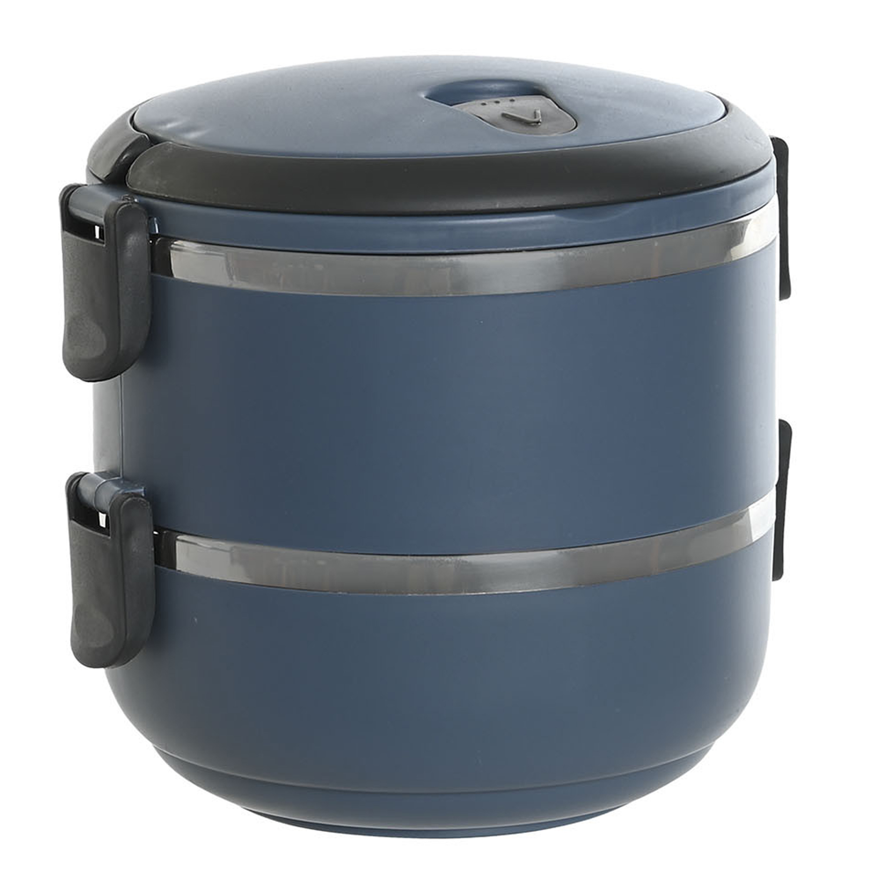 Stapelbare thermische lunchbox-warme maaltijd box blauw 16 x 15 cm