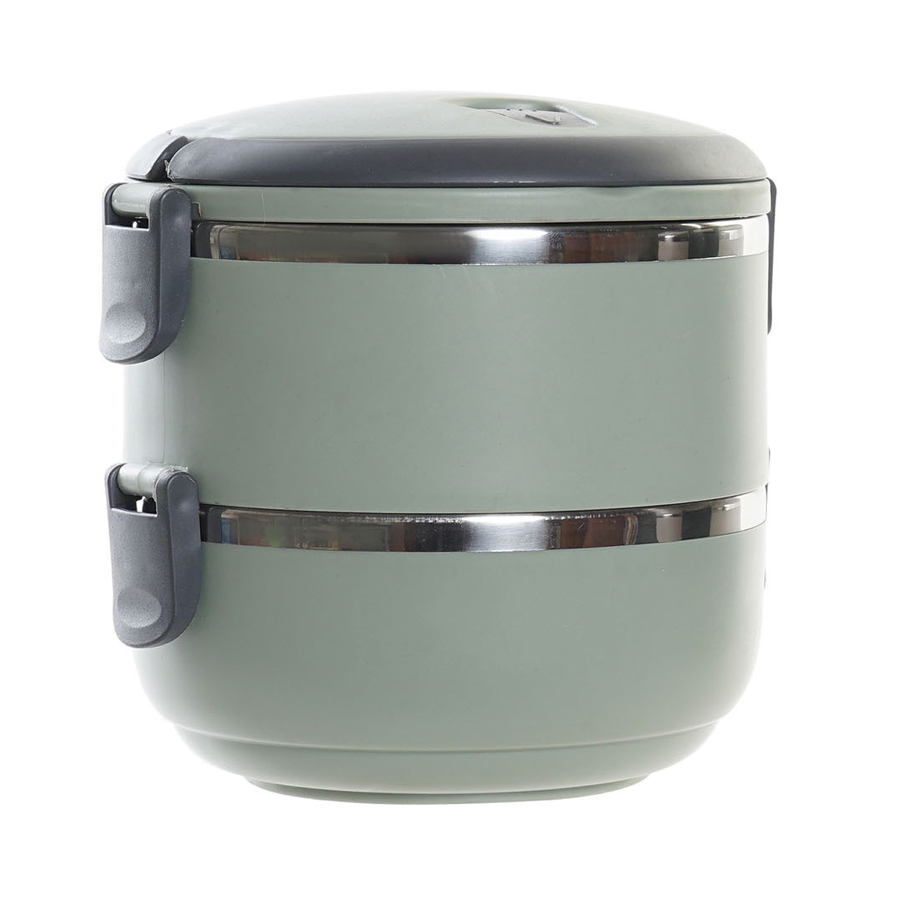Stapelbare thermische lunchbox / warme maaltijd box - groen - 16 x 15 cm -