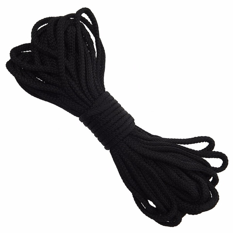 Stevig outdoor touw-koord zwart 7 mm 15 meter
