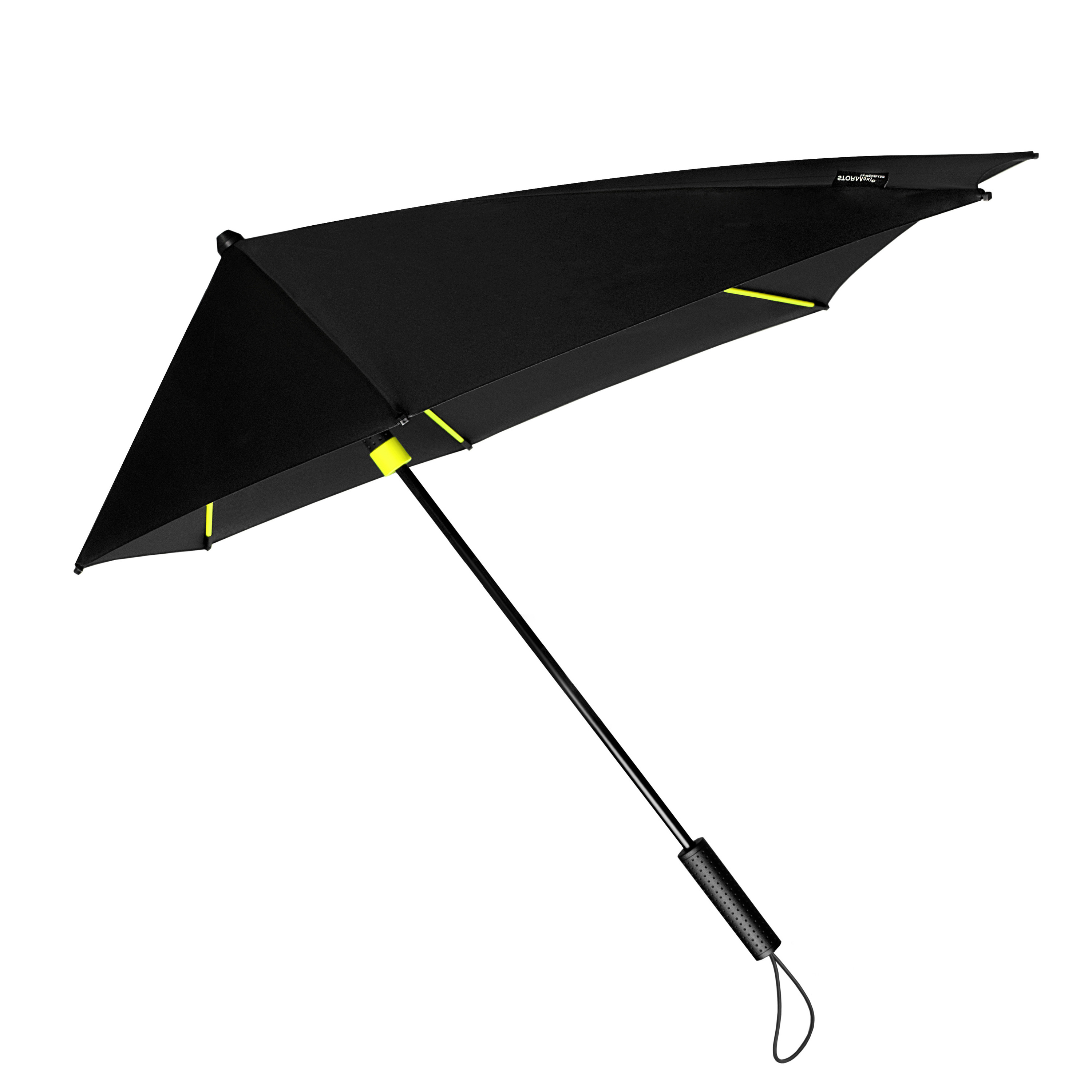 STORMaxi storm paraplu zwart met geel frame windproof 100 cm
